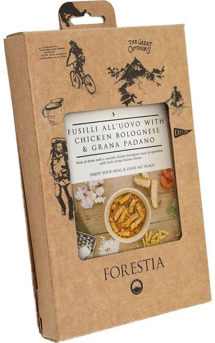 Forestia Fusilli all’uovo with chicken Bolognese & Grana Padano – trekkingmaaltijd