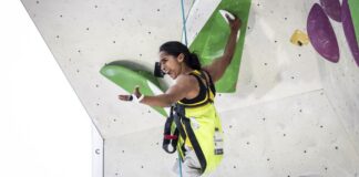 Belgische Paraklimster Pavitra Vandenhoven op de World Climbing Para Series in Innsbruck © Dimitris Tosidis/World Climbing